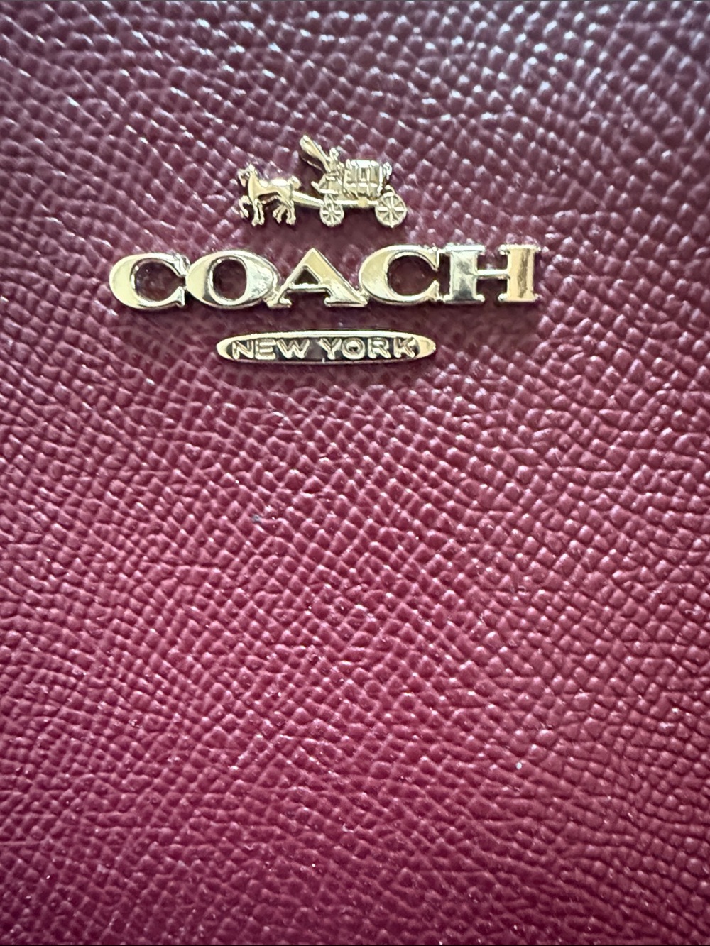 Coach Maroon Leather Double-Handle Satchel with Gold Hardware - Picture 2 of 6